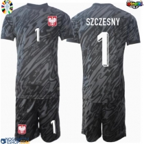 Otroški Nogometni dresi Poljska Wojciech Szczesny #1 Vratar Gostujoči EP 2024 Kratek Rokav (+ Kratke hlače)